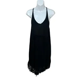 Free People Intimately Easy Livin Slip Black Embroidered Dress size XS thumbnail 4