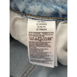 Old Navy O.G. Straight Jeans 12 Tall High Rise Distressed Acid Wash Button Fly thumbnail 5
