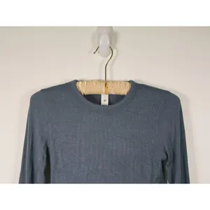 Lululemon Hold Tight Cropped Long Sleeve Shirt Size 6 Blue Ribbed Fitted Casual thumbnail 5