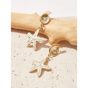 NEW! Seashell‎ Starfish Dangle Drop Fashion Earrings Resortwear Vacation Resort thumbnail 4