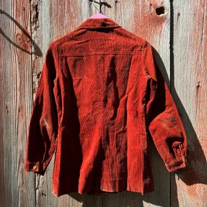 Vintage 70s Rust Corduroy Safari Field Jacket thumbnail 2