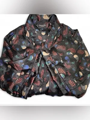 Vintage Christian Dior Monsieur Belted Jacquard Robe Paisley One Size thumbnail 3