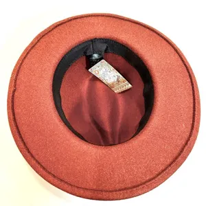 Fedora Polyester Wool Blend Hat Women's One Size Rust‎ Boho Swiftie Festival NWT thumbnail 2