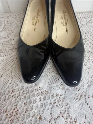 Salvatore Ferragamo Black Patent Leather kitten Heel heels pumps thumbnail 3