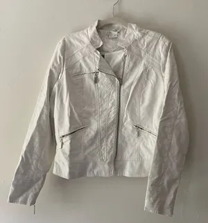 White Leather Jacket Size XL thumbnail 1