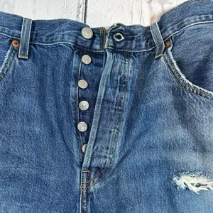Levi’s 501 Distressed Denim Cutoff Shorts | Approx. Size 14 thumbnail 4