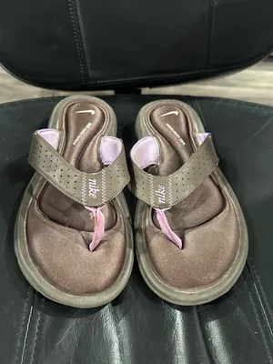 Nike Brown & Lavender Comfort Thong Sandals thumbnail 2
