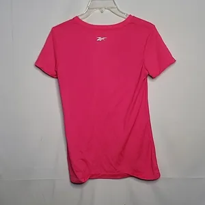 Reebok pink vneck workout pull over shirt sz Small thumbnail 4