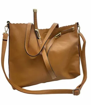 Unbranded camel brown faux leather classic tote thumbnail 1