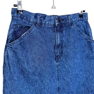 Vintage Real Comfort Denim Cargo Cotton Midi Skirt Y2K Utility Jean Skirt Sz 8P thumbnail 3