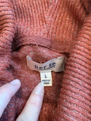 Per Se Rust Cowl Neck Sweater Lightweight Knit Top Women’s Large thumbnail 3