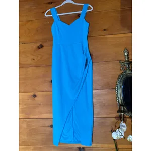 Lulus Always Beautiful Teal Sleeveless Tulip Midi Dress Party Holiday Medium thumbnail 2