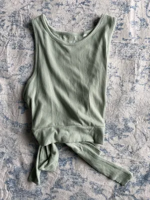 PacSun Light green crop top with tie in the back thumbnail 4