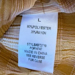 Bohme Brown Beige Plaid Smocked Blouse Size Large NWOT thumbnail 12