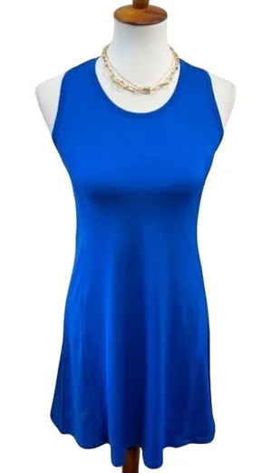 Reel Legends‎ Royal Blue Cutout Back Athletic Tennis Dress Petite Small PS thumbnail 1