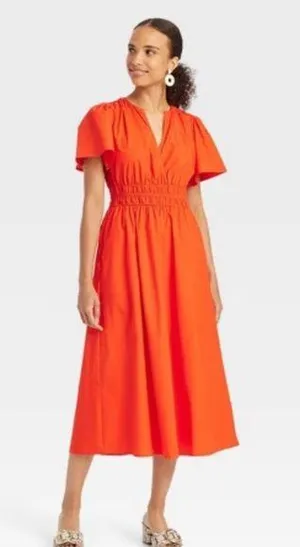 Flutter Short Sleeve Midi Dress A New Day thumbnail 1