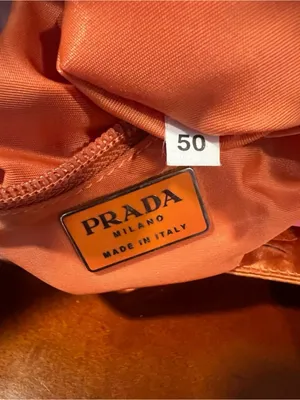 Vintage Prada Coral Orange Satin Bag Plexiglass Handle Made in Italy thumbnail 2