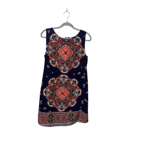Altar'd State Shift Dress Boho Mandala Navy Blue Paisley Print Sleeveless Size M thumbnail 2
