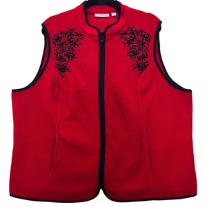 Susan Graver Fleece Vest‎ Red 2X thumbnail 1