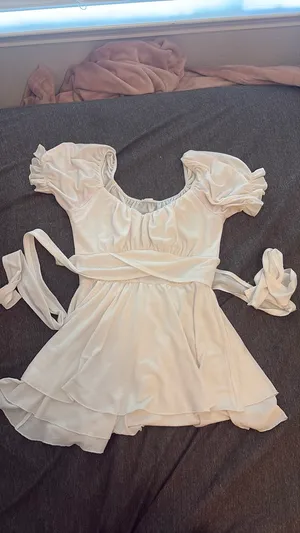 Triple Seven White Tie Back Romper Dress thumbnail 4