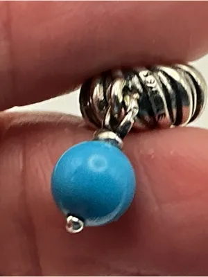 Pandora Turquoise Bead Dangle Charm Sterling Silver ALE thumbnail 6