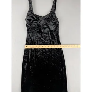 Cheap Monday Black Crushed Velvet Bodycon Mini Dress Sleeveless Sheath Womens thumbnail 5
