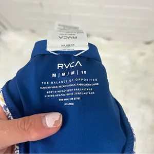 NWT RVCA Blue Daisy Floral Skimpy Coverage High Cut Leg Bikini Bottoms Size M/10 thumbnail 8