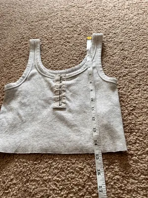 AERIE Ribbed Gray Cotton Tank Top Women’s Sz XS EUC thumbnail 6