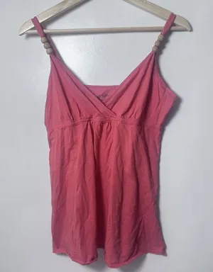 Prana Top Womens Small Coral Beaded Organic Sustainable Quality Lightweight thumbnail 1
