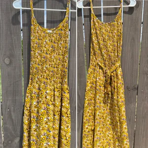 Women’s summer floral print smocked top maxi sleeveless dress thumbnail 2