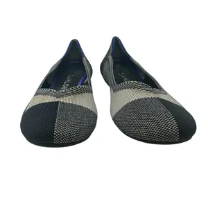 Rothy's The Flat Captoe Black‎ White Plaid Check Retired Ballerina Size 10 thumbnail 5