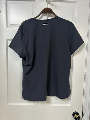 koi Women’s V-Neck Scrub Top in Charcoal Gray thumbnail 3