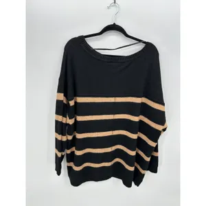 Torrid Womens‎ Black Tan Knit Sweater Sz 2x Cozy Oversized Lounge Casual thumbnail 2