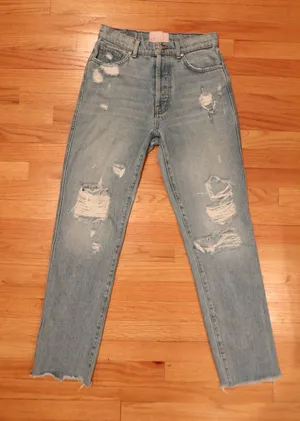 Revice Denim High-Waisted Light/Medium Wash Ripped Jeans thumbnail 1