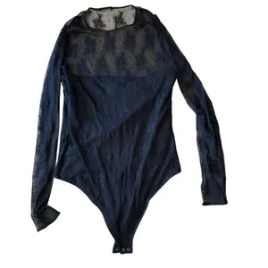 Abercrombie & Fitch Bodysuit Sz L Black Mesh Lace Tube Long Sleeves Whimsigoth thumbnail 2