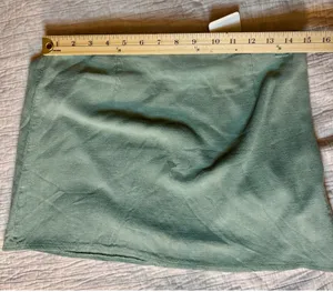 Princess Polly Sage Green Linen Blend Mini Skirt Size US 8 Cotton High Waisted thumbnail 1