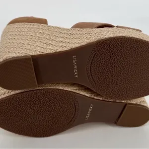 Lisa Vicky Wedge Sandals Tan Size 8 thumbnail 9