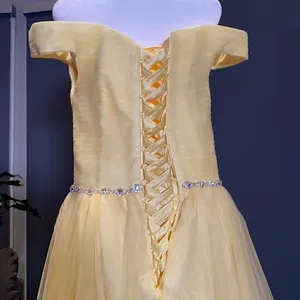 Women’s Yellow Full length Party Prom Dress Size 12 NWOT thumbnail 5