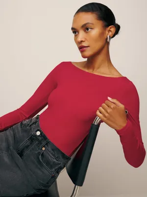 NWOT Reformation Wiley Knit Top in Lipstick thumbnail 1