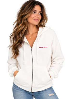 Spiritual Gangster Palm Finn Zip Hoodie Stone Rainbow Sz M thumbnail 1