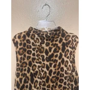 Leopard Print Sleeveless Mock Neck Top Animal Print Tank Blouse Size Medium‎ thumbnail 8