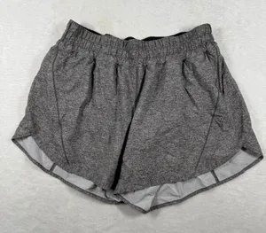 Lululemon Tracker Short V Heathered Black Gray Athletic Running Shorts Size‎ 12 thumbnail 1
