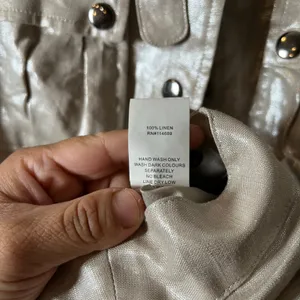 Cino Metallic 100% Linen Utility Jacket Snap Front‎ Moto Style Size Small New thumbnail 3