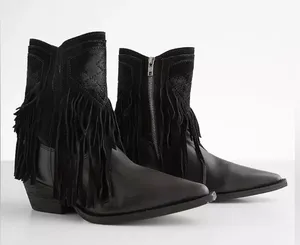🆕 Free People | Lawless Fringe Western Boot | Black | Size: 8.5 thumbnail 3