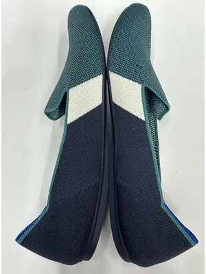 Rothy’s the loafer Spruce Prep shoes Women’s Size 11.5 Navy Teal Color block thumbnail 9