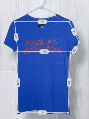 HARLEY DAVIDSON Vintage Royal Blue Heather Graphic T-Shirt | Red Spellout Logo thumbnail 8