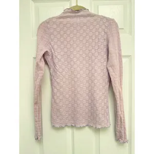 Free People Lula Top Lavender Moonlit Orchid Lace Mock Neck Long Sleeve Medium thumbnail 3