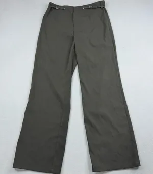White Fox High Waist Wide Leg Tailored Trousers Charcoal Gray Buckle Waist M thumbnail 1