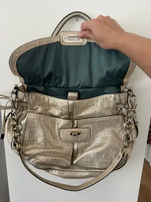 Coach Champagne Metallic Leather Bag thumbnail 5