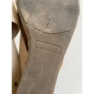 Women's Crown Vintage Tan Canvas Wedge Sandals‎ Size 6.5 M EUC thumbnail 7